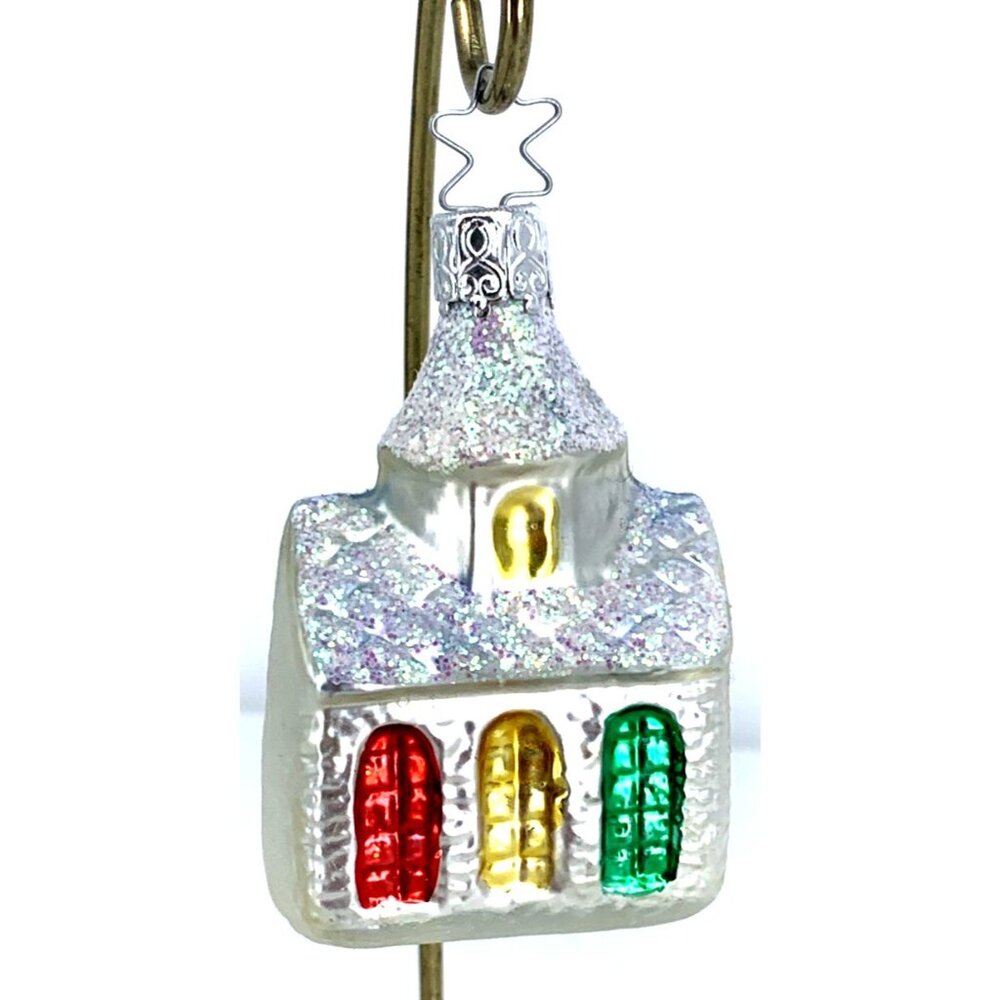 Church Christmas Ornament West Germany Figural Ball Small 2.75" Vintage